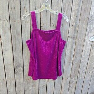 J Jill Womens Top Purple Crushed Velvet Night Club Party Celebrate size M